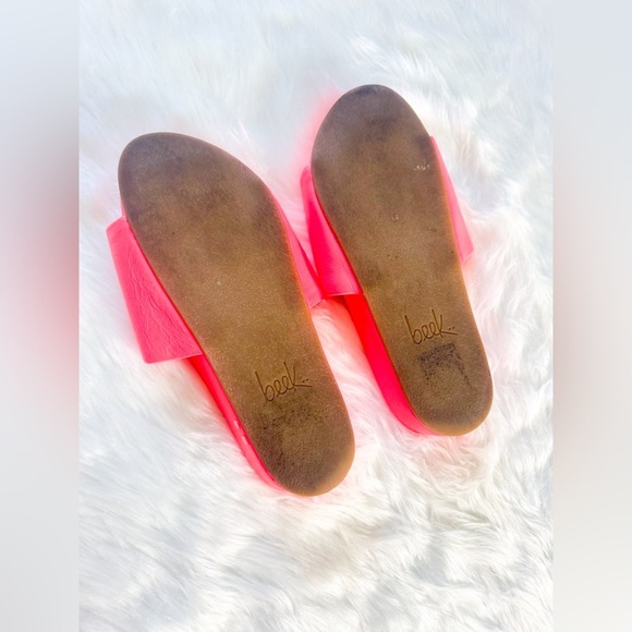 BEEK.. PELICAN PLATFORM SLIDES/SANDALS Watermelon pink 8 - Picture 2 of 2